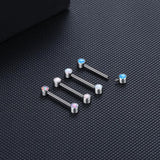 Titanium Opal Nipple Tongue Piercing 14G CZ Cartilage Earrings