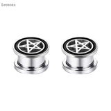 Leosoxs 2pcs Star Sword Circle Pendant Ear Piercing Jewelry