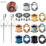 Leosoxs 2pcs Star Sword Circle Pendant Ear Piercing Jewelry