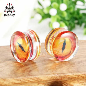 Kubooz Transparent Acrylic Ear Expanders Earrings Animal Logo in Pair