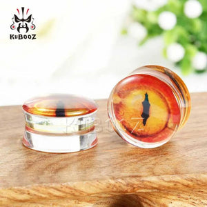 Kubooz Transparent Acrylic Ear Expanders Earrings Animal Logo in Pair