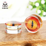 Kubooz Transparent Acrylic Ear Expanders Earrings Animal Logo in Pair