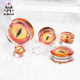 Kubooz Transparent Acrylic Ear Expanders Earrings Animal Logo in Pair