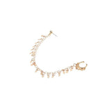 Nose Ring Chain, Hanging Disc Hoop-Ear Chain Nose Ring Tribal Jewelry