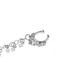 Nose Ring Chain, Hanging Disc Hoop-Ear Chain Nose Ring Tribal Jewelry