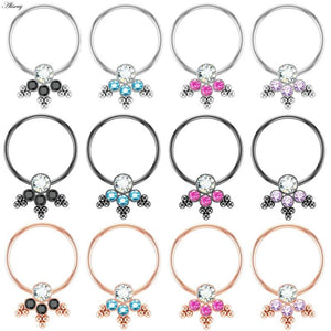 2pcs Zircon Nipple Ring Piercing Barbell Shield Bar Rings Surgical Steel