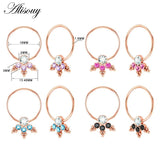 2pcs Zircon Nipple Ring Piercing Barbell Shield Bar Rings Surgical Steel