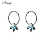 2pcs Zircon Nipple Ring Piercing Barbell Shield Bar Rings Surgical Steel