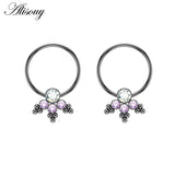 2pcs Zircon Nipple Ring Piercing Barbell Shield Bar Rings Surgical Steel