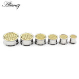 2pcs 10-22mm Stainless Steel Flower Ear Tunnel Plugs Gauges Piercing