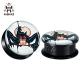 Evil Cat Acrylic Ear Plugs Tunnels Piercing Ear Gauges