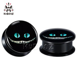 Evil Cat Acrylic Ear Plugs Tunnels Piercing Ear Gauges