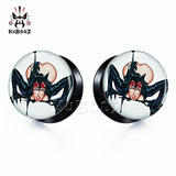 Evil Cat Acrylic Ear Plugs Tunnels Piercing Ear Gauges