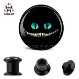 Evil Cat Acrylic Ear Plugs Tunnels Piercing Ear Gauges
