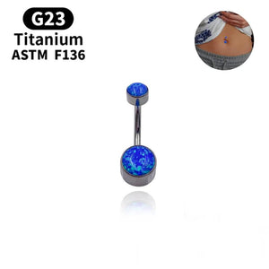Opal Navel Piercing 14G G23 Titanium 5/8mm Belly Button Ring