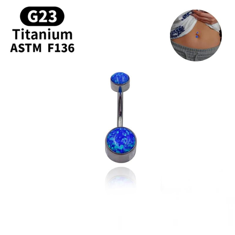 Opal Navel Piercing 14G G23 Titanium 5/8mm Belly Button Ring