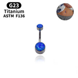 Opal Navel Piercing 14G G23 Titanium 5/8mm Belly Button Ring