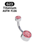 Opal Navel Piercing 14G G23 Titanium 5/8mm Belly Button Ring