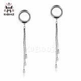 Stainless Steel Ear Tassel Pendant Tunnels Plugs Earring