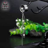 Stainless Steel Ear Tassel Pendant Tunnels Plugs Earring
