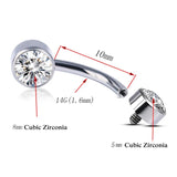 G23 Titanium Internally Thread Navel Piercing