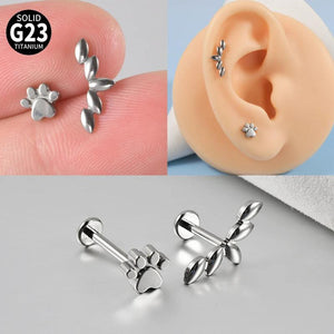 Titanium Paw Ear Cartilage Piercing Jewelry