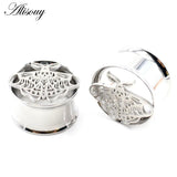2pcs Stainless Steel Butterfly Ear Tunnels Plugs Expanders Gauge