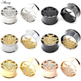 2pcs Stainless Steel Butterfly Ear Tunnels Plugs Expanders Gauge