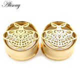 2pcs Stainless Steel Butterfly Ear Tunnels Plugs Expanders Gauge