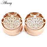 2pcs Stainless Steel Butterfly Ear Tunnels Plugs Expanders Gauge