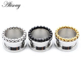 2pcs 8-25mm Steel Ball Screw Ear Tunnels Plugs Flesh Gauges Piercing