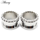 2pcs 8-25mm Steel Ball Screw Ear Tunnels Plugs Flesh Gauges Piercing
