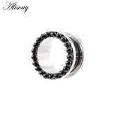 2pcs 8-25mm Steel Ball Screw Ear Tunnels Plugs Flesh Gauges Piercing