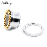 2pcs 8-25mm Steel Ball Screw Ear Tunnels Plugs Flesh Gauges Piercing