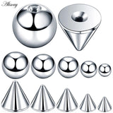 100pcs Stainless Steel Screw Balls Spike for Body Jewelry