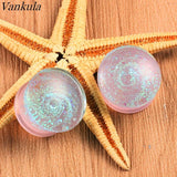 Vankula 2PCS Glass Ear Tunnels Piercing Stud Expanders Earrings Ear Gagues