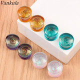 Vankula 2PCS Glass Ear Tunnels Piercing Stud Expanders Earrings Ear Gagues
