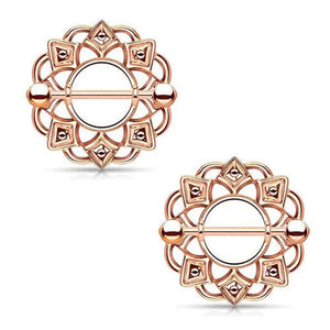 14G Surgical Steel Nipple Rings with Water Drop Pendant Charm