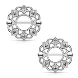 14G Surgical Steel Nipple Rings with Water Drop Pendant Charm