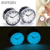Clock Pattern Stainless Steel Ear Gauges Tunnel and Plug Ear Stretcher