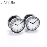 Clock Pattern Stainless Steel Ear Gauges Tunnel and Plug Ear Stretcher