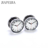Clock Pattern Stainless Steel Ear Gauges Tunnel and Plug Ear Stretcher