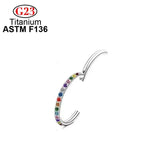 G23 Titanium Rainbow Zircon Hight Segment Rings Nose Ring Earring