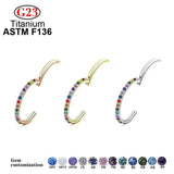 G23 Titanium Rainbow Zircon Hight Segment Rings Nose Ring Earring