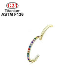 G23 Titanium Rainbow Zircon Hight Segment Rings Nose Ring Earring