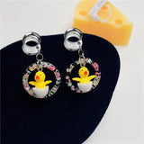Chick Bear Cartoon Ear Tunnels Plugs Earrings Gauge Stainless Steel