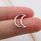 G23 Titanium Moon Shaped Hinged Segment Zircon Pave Hoop Nose Ring
