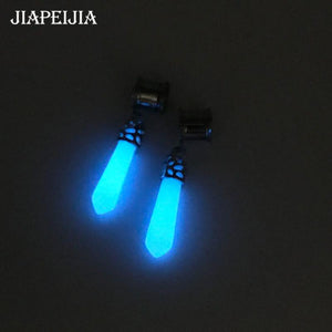 Luminous Ear Plugs Tunnel Gauges Stud Earring Ear Stretcher Expander