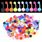 100Pcs Acrylic Belly Button Rings Colorful Belly Piercing Kits Sexy Jewelry