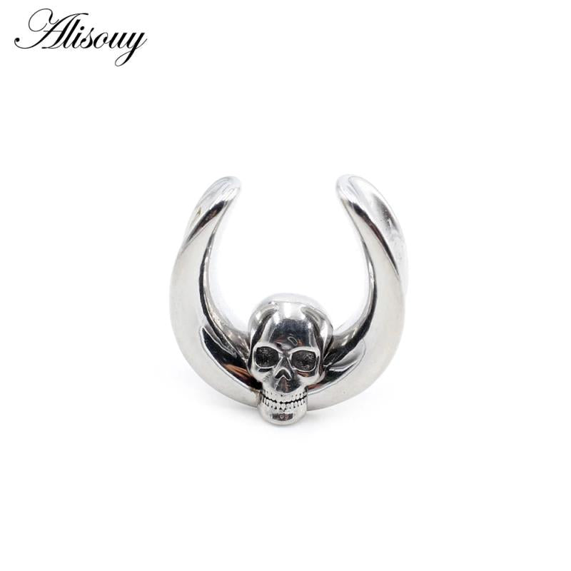 1PC Saddle Skull Ear Weight Hangers Plug Tunnel Body Jewelry Stainless